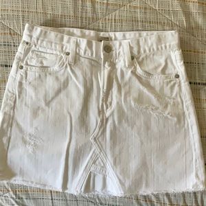 Citizens of Humanity White Distressed Denim Mini Skirt